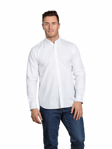 Big & Tall Long Sleeve Signature Oxford Shirt - White - White