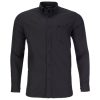 Big & Tall Long Sleeve Ottoman Weave Shirt - Black - 6XL