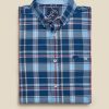 Big & Tall Long Sleeve Overcheck Oxford Shirt - Mid Blue - Mid Blue