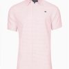 Big & Tall Short Sleeve Linen Look Gingham Shirt - Pink - Pink