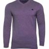 Big & Tall V-Neck Cotton/Cashmere Knit - Purple - Purple