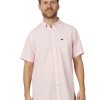Big & Tall Short Sleeve Linen Shirt - Pink - Pink