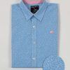 Big & Tall Short Sleeve Micro Daisy Print Shirt - Sky Blue - Sky Blue