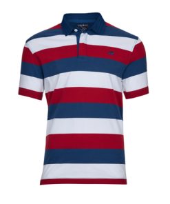 Big & Tall Short Sleeve Oxford Collar Rugby - Red - Red