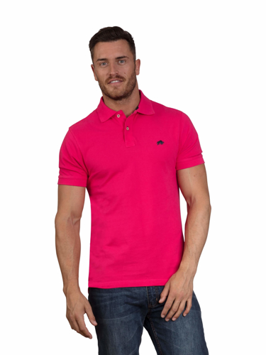 Big & Tall Organic Signature Polo Shirt - Vivid Pink - Pink