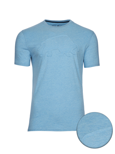 Big & Tall Embroidered Bull T-Shirt - Sky Blue - Sky Blue