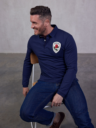 Big & Tall Long Sleeve Heritage Rugby - Navy - Navy
