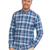 Big & Tall Long Sleeve Check Oxford Shirt - Mid Blue