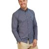 Big & Tall Long Sleeve Geometric Dobby Shirt - Navy